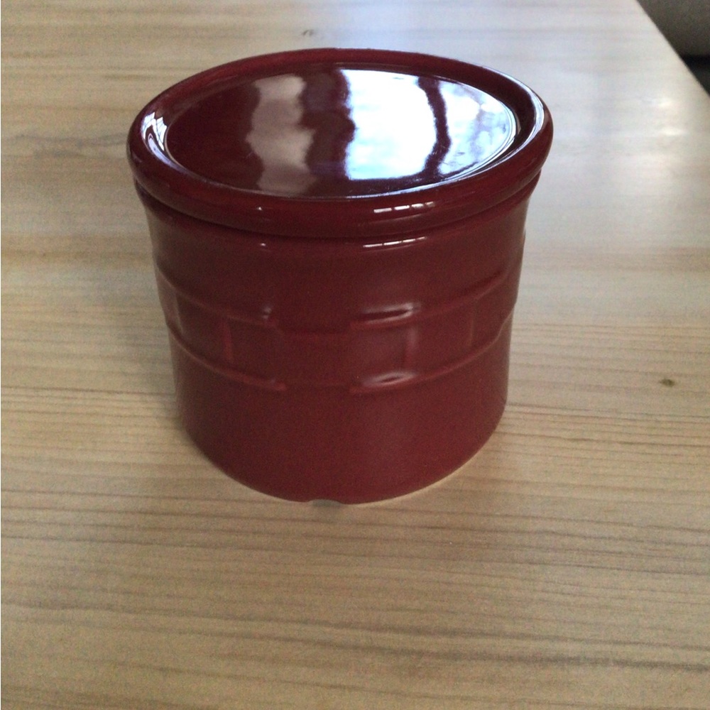 Longaberger Pottery Pint Crock Woven Traditions With Lid Canister
